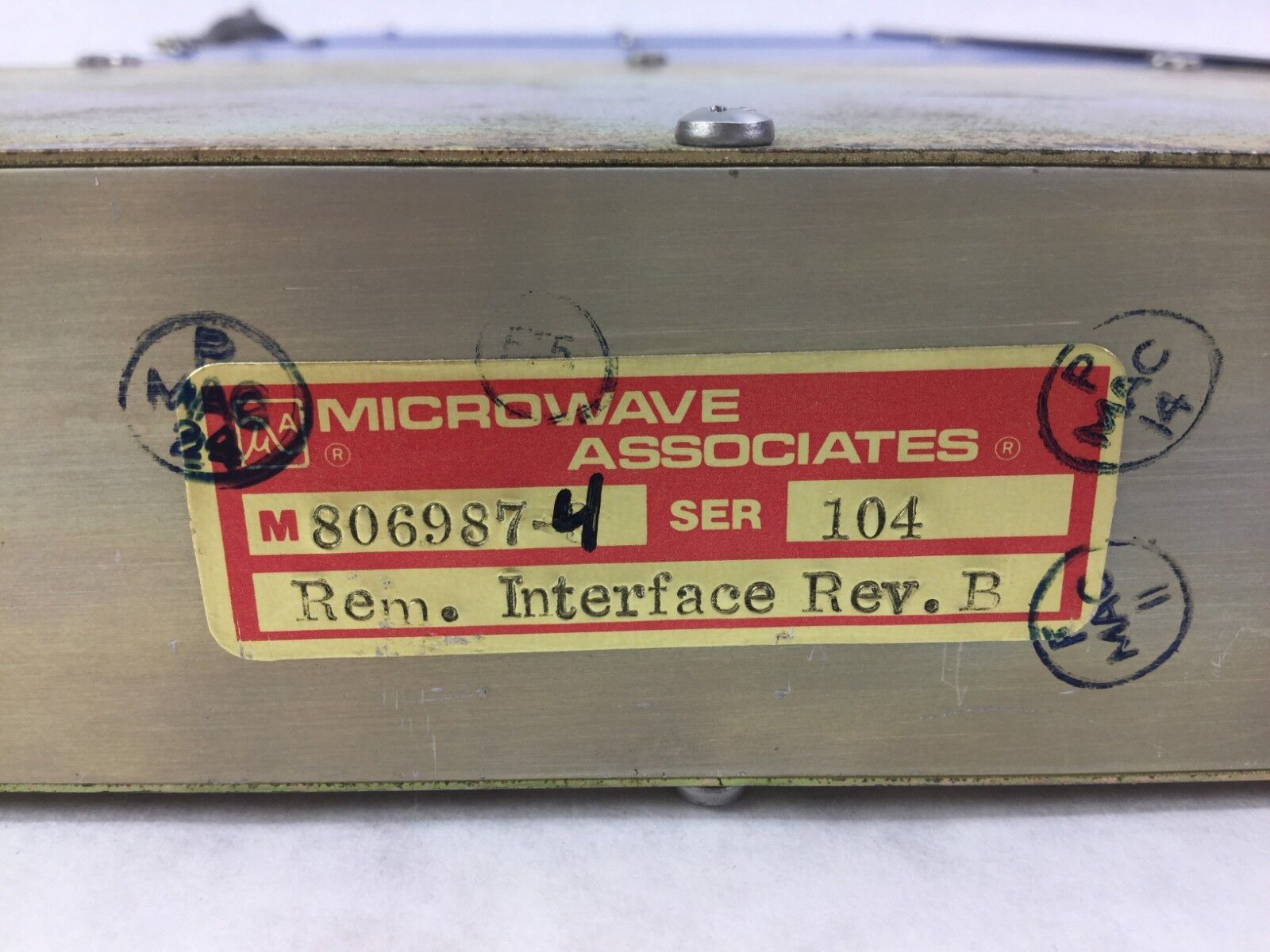 Microwave Associates  PAC 4 P S   Untested