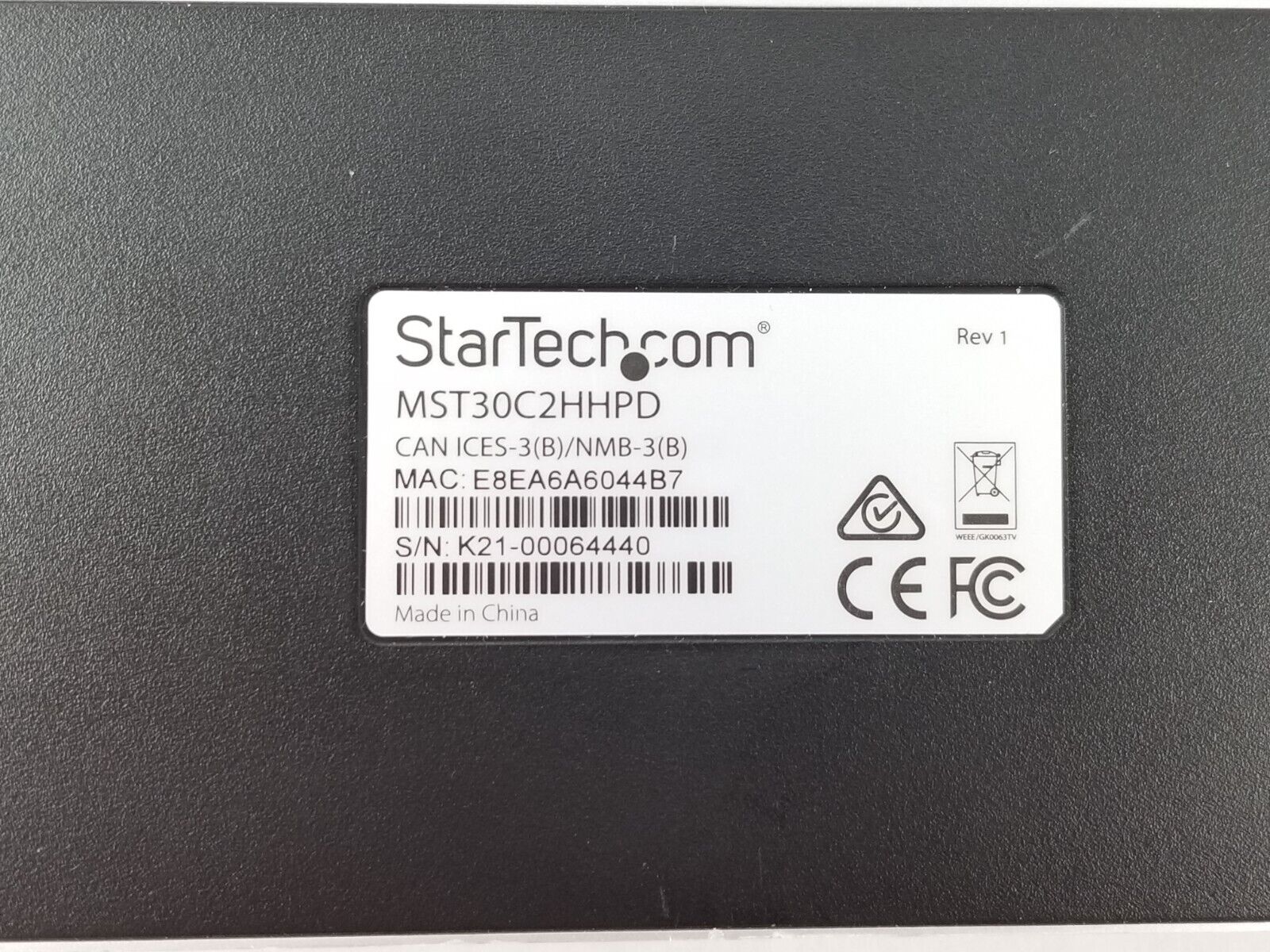 StarTech MST30C2HHPD Dual Monitor USB-C Docking Station No AC Adapter