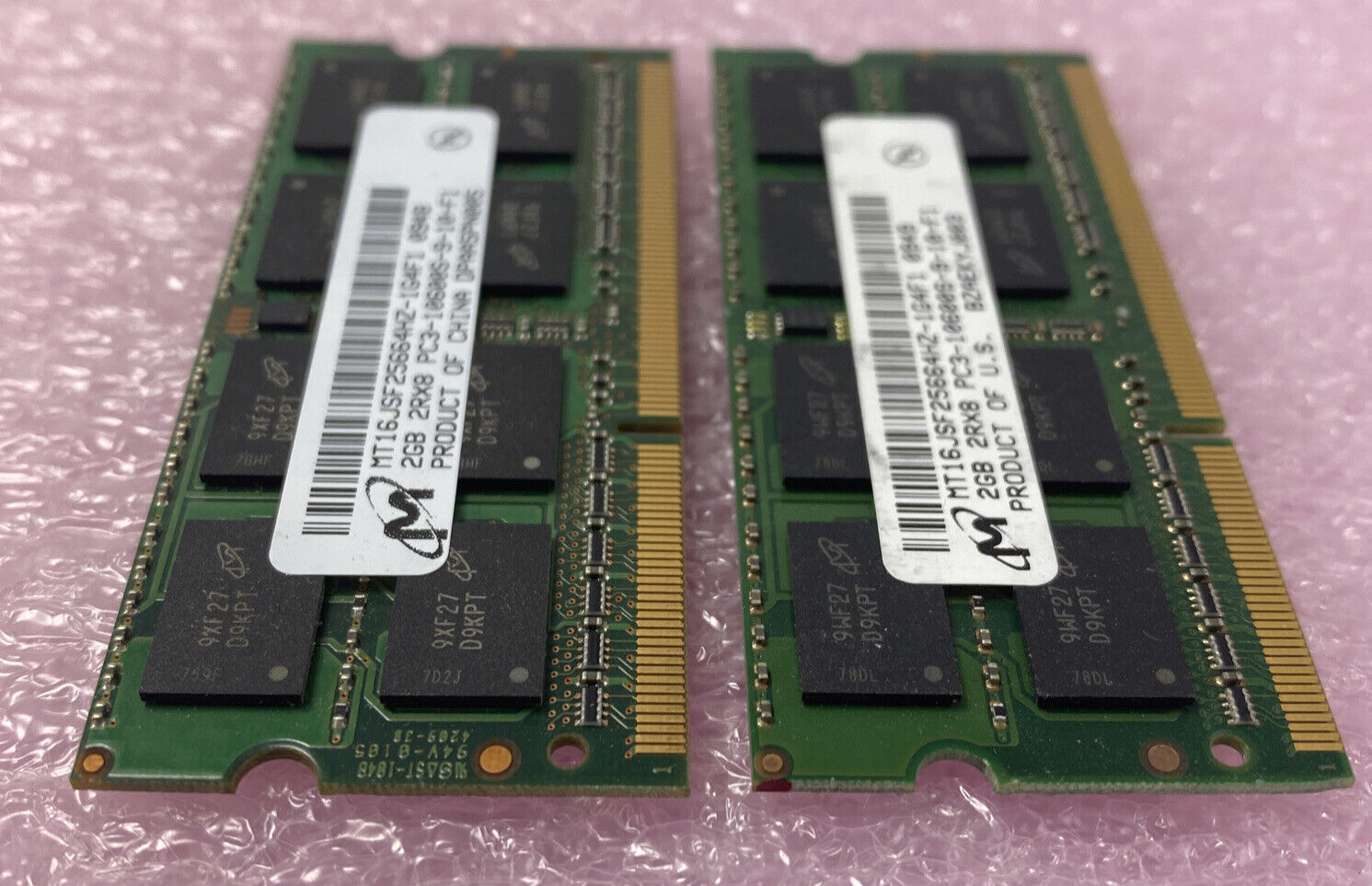 Lot( 2 ) 2GB Micron MT16JSF25664HZ-1G4F1 PC3-10600S DDR3 SO-DIMM 2Rx8 RAM