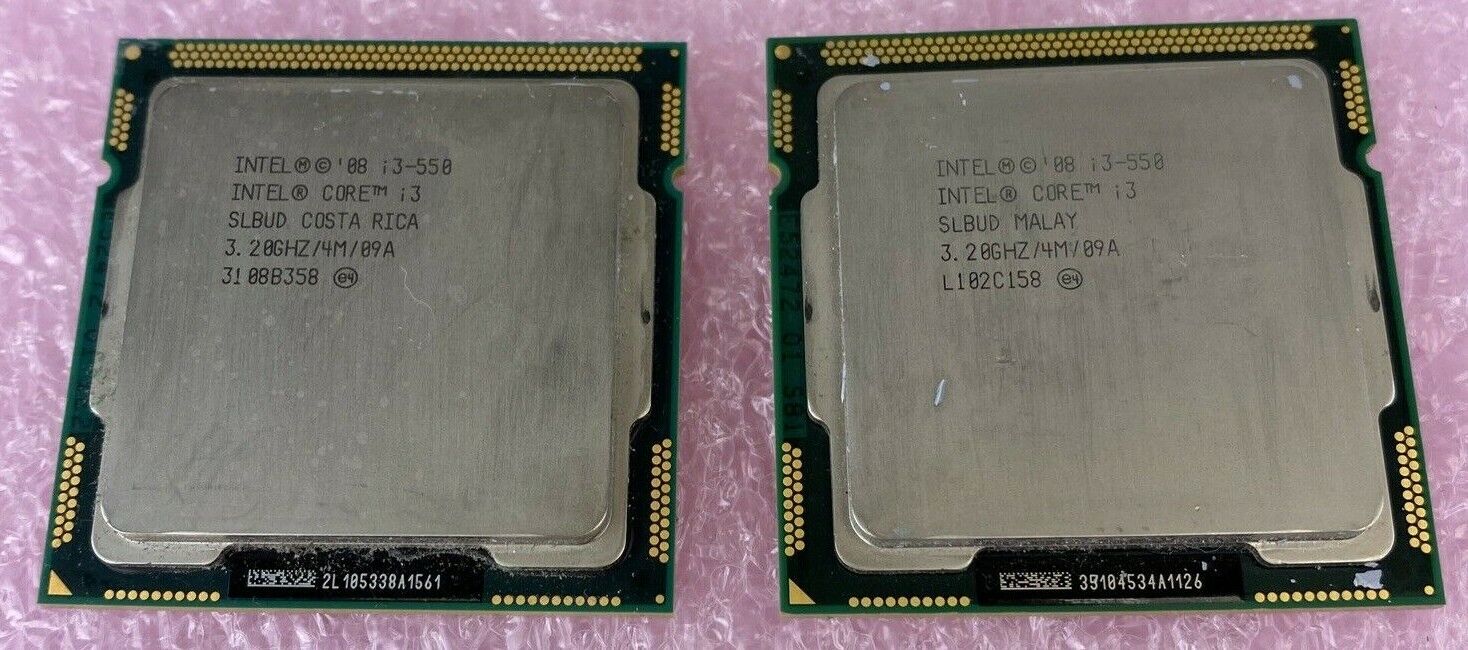 Lot of 2 Intel SLBUD Core i3-550 3.20GHz Dual-Core Processor LGA1156