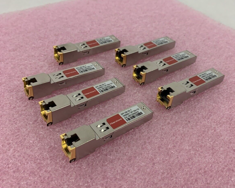 Lot of 8 Fiberstore SFP-GB-GE-T 1000BASE-T 1GT SFP Transceiver 100m