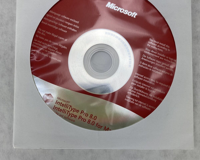 Microsoft IntelliType Pro 8.0 Keyboard Software Disc CD for Mac Red Label 2010
