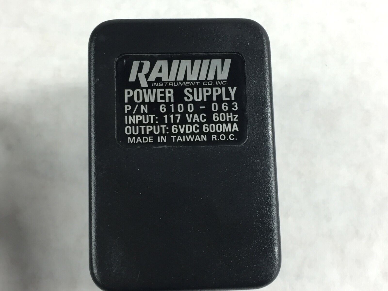 OEM Rainin Power Supply 6100-063  6VDC 600MA