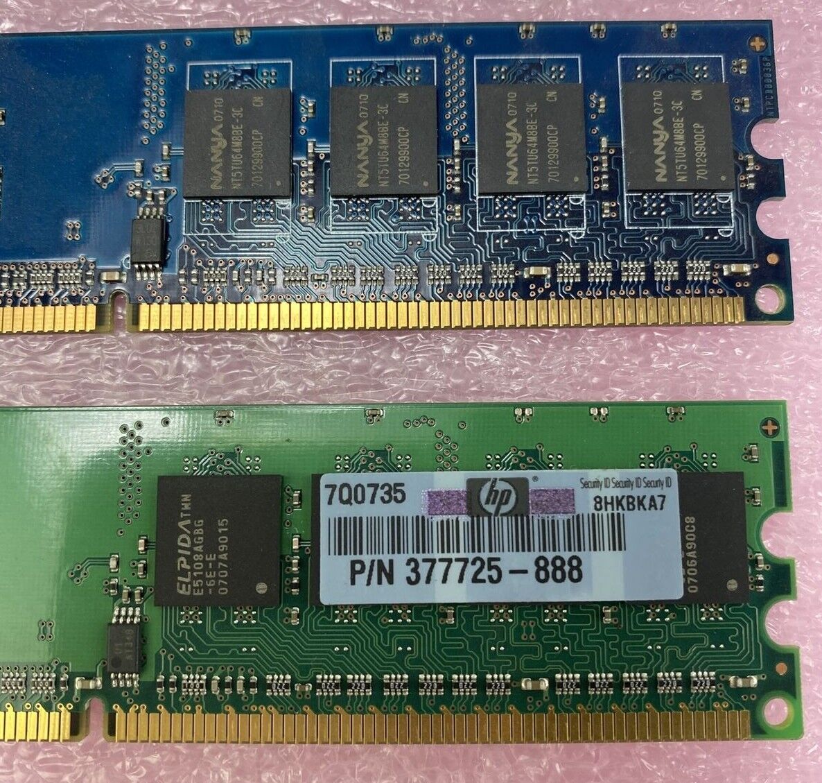 2x512MB 1Rx8 PC2-5300U-555 667MHz DDR2 memory RAM Nanya + Elpida
