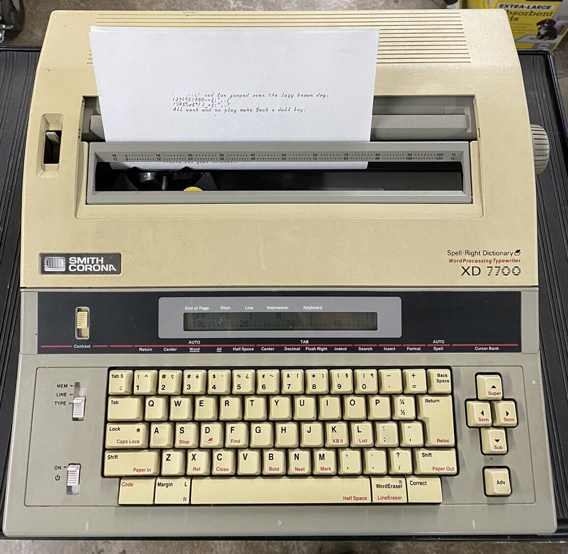 Smith Corona Electric Typewriter XD 7700 Word Processor Dictionary