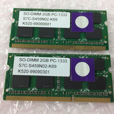 4GB Kit (2x2GB) S7C-S459N02-K69 SO-DIMM PC-1333 Desktop Memory RAM