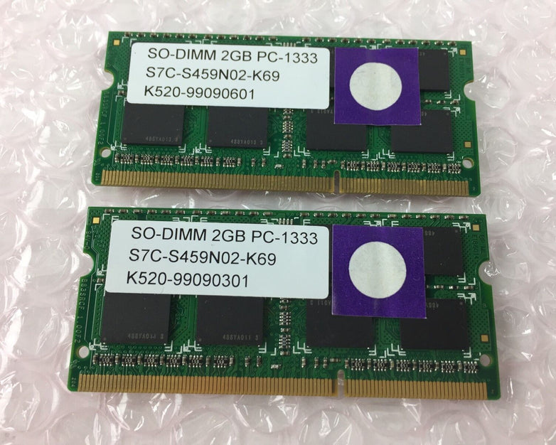 4GB Kit (2x2GB) S7C-S459N02-K69 SO-DIMM PC-1333 Desktop Memory RAM