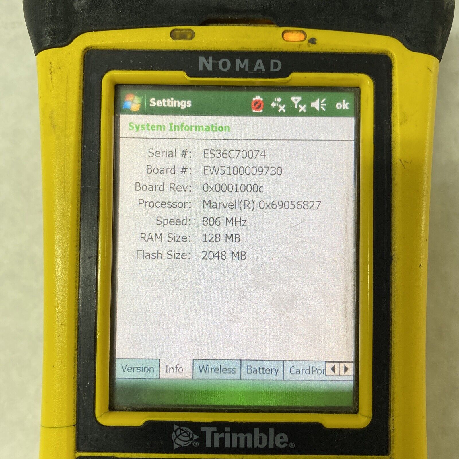 Trimble Nomad Data Collector Scanner Windows 6.1 Bluetooth GPS (f)