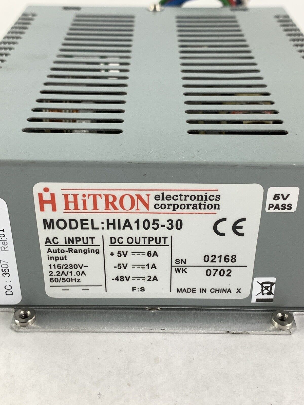 HiTRON HIA105-30 Power Supply 115/230V 2.2A/1.0A 60/50Hz