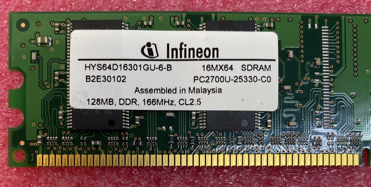 Infineon HYS64D16301GU-6-B 128MB DDR333 CL2.5 PC2700U-25330-C0 Memory Module RAM
