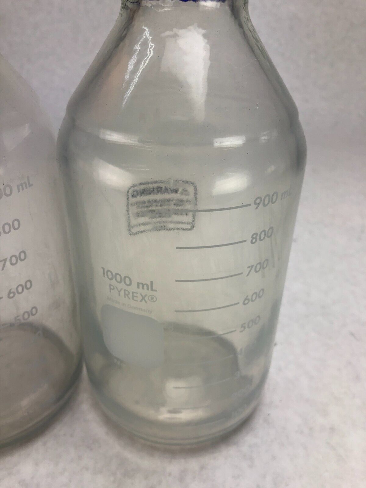 Lot of 2 Corning Pyrex 1000mL Media Storage Bottles 1395 with Caps