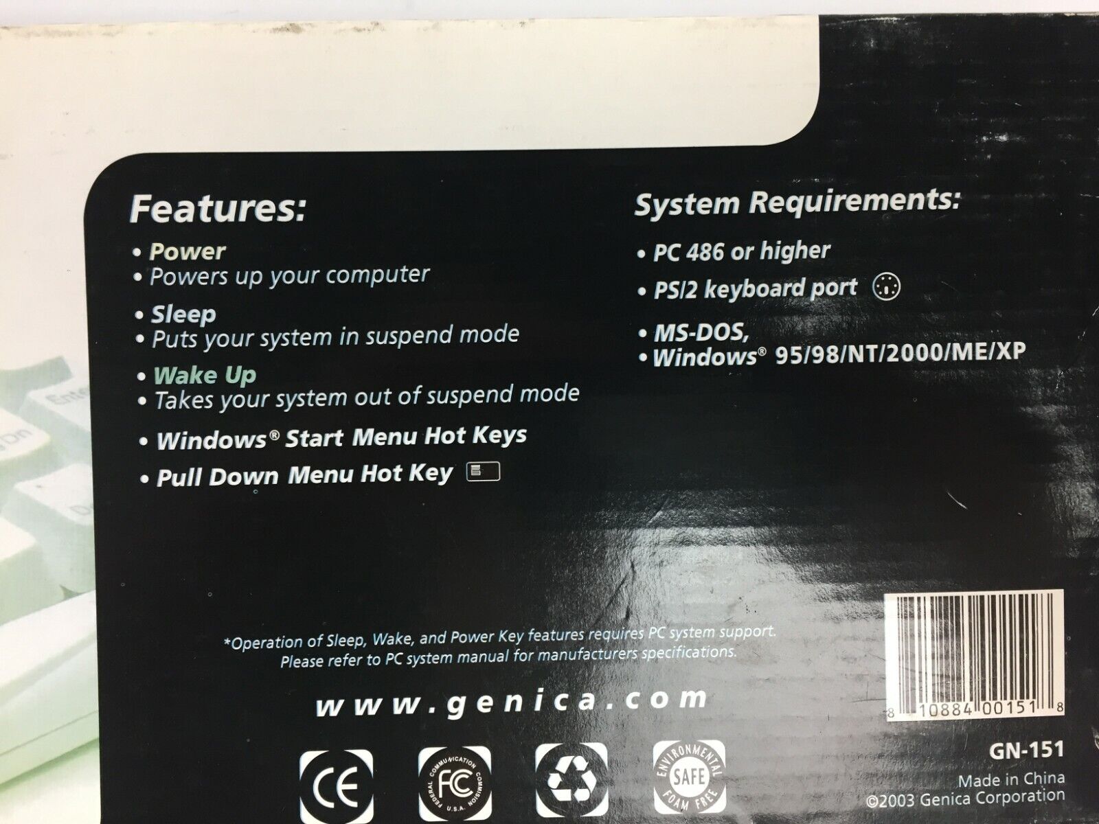 Genica GN-151 108-Key For Windows NEW