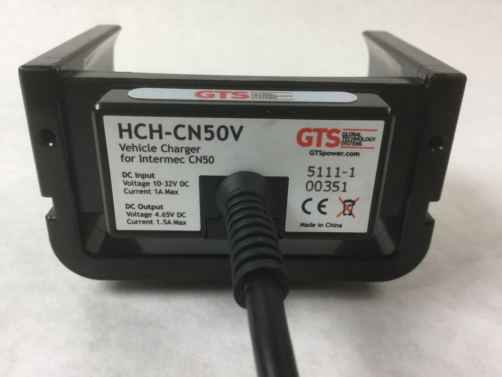 GTS HCH-CN50V Vehicle Charger for Intermec CN50 Scanners