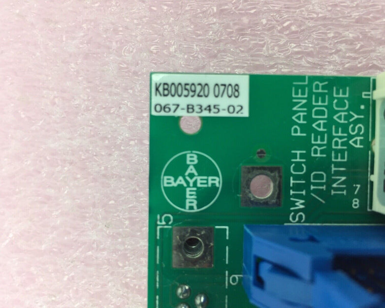 Bayer Switch Panel ID Reader Interface Assy Board 067-B345-02H