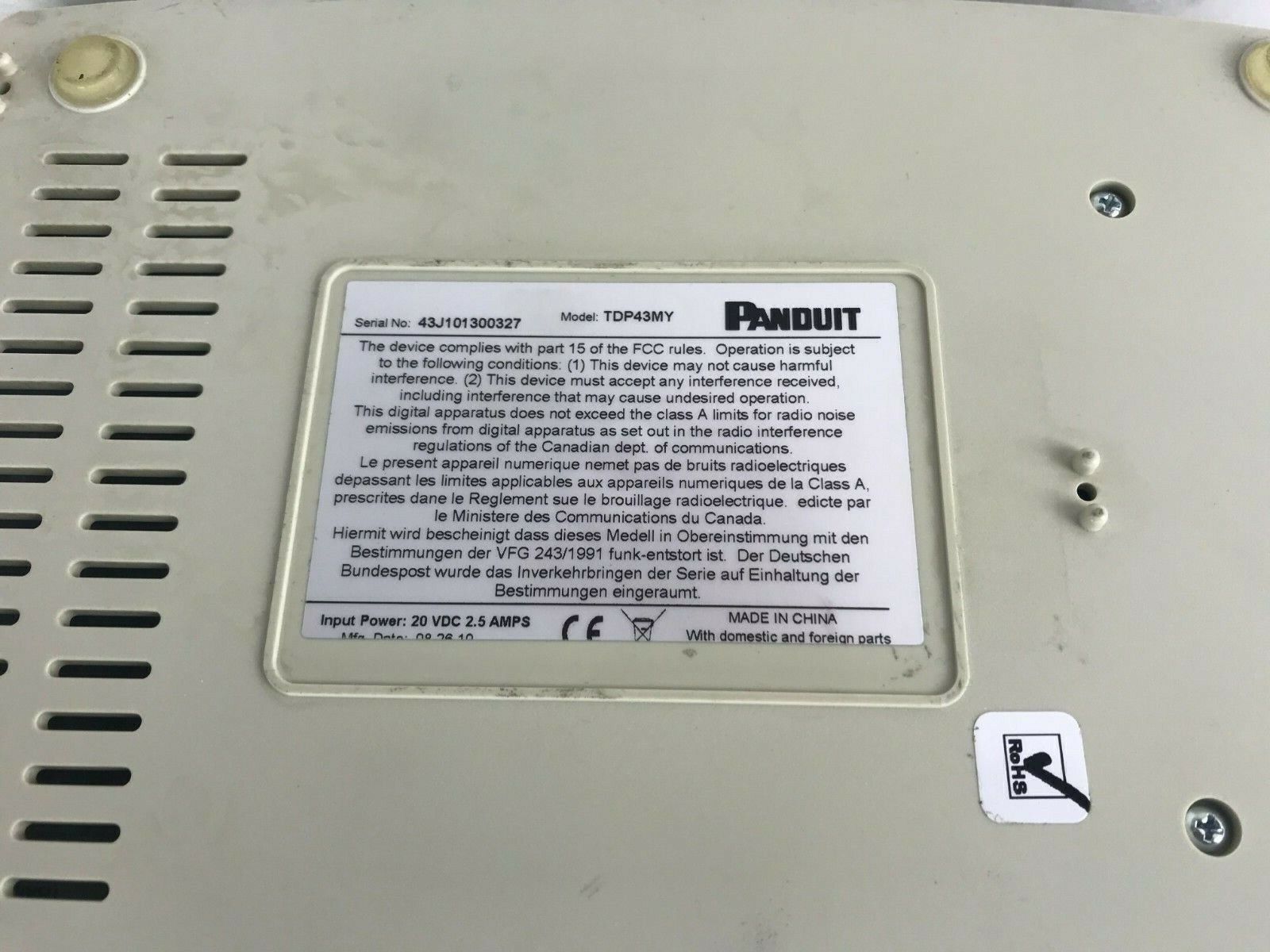 Panduit TDP43MY Thermal Transfer Label Printer - Tested