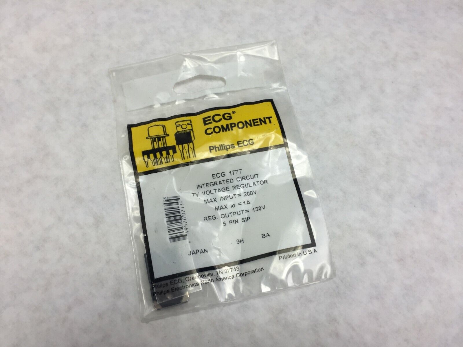 Phillips ECG1777 130V IC TV Voltage Regulator 130V  5 Pin  Factory Sealed