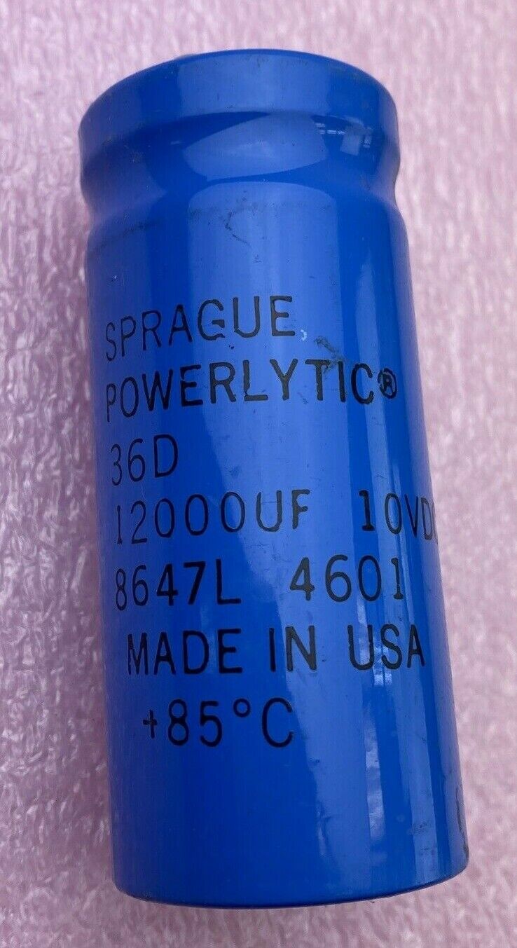 Sprague Powerlytic 36D 85°C 8647L 4601 capacitators 12000uF 10VDC