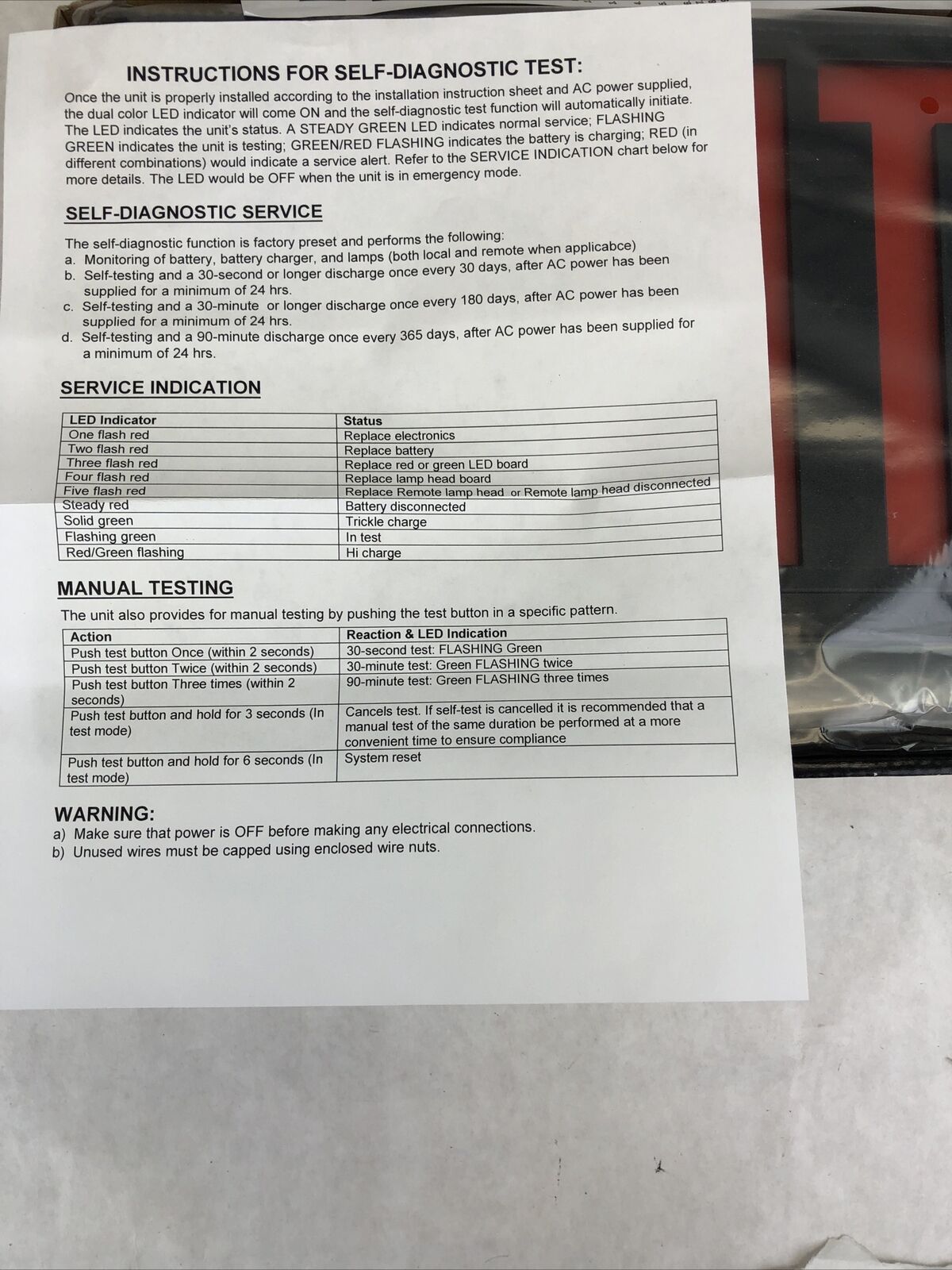 Standard Light Pipe LED Exit & Emergency Combo - Red Lettering with Black Board