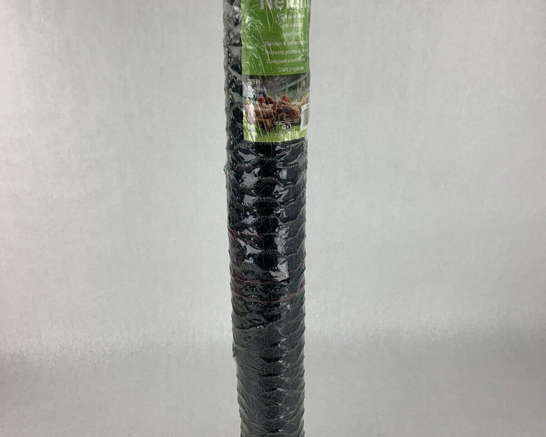 Green Vinyl-Coated Poultry Netting 741914 SIM 36" H 25' Roll 1" Mesh VRR31410