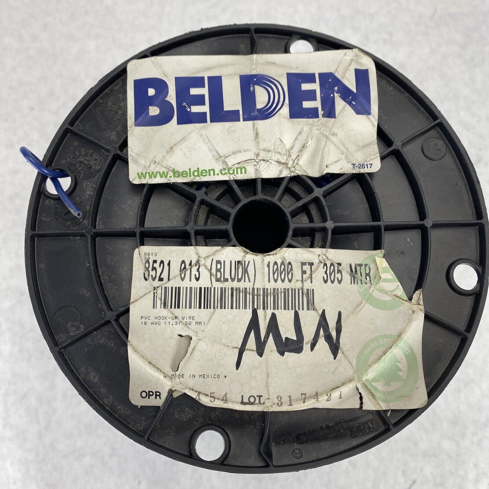 11.45 lbs Remaining Belden 8521 013 BLUDK 16awg Copper PVC Hook Up Wire