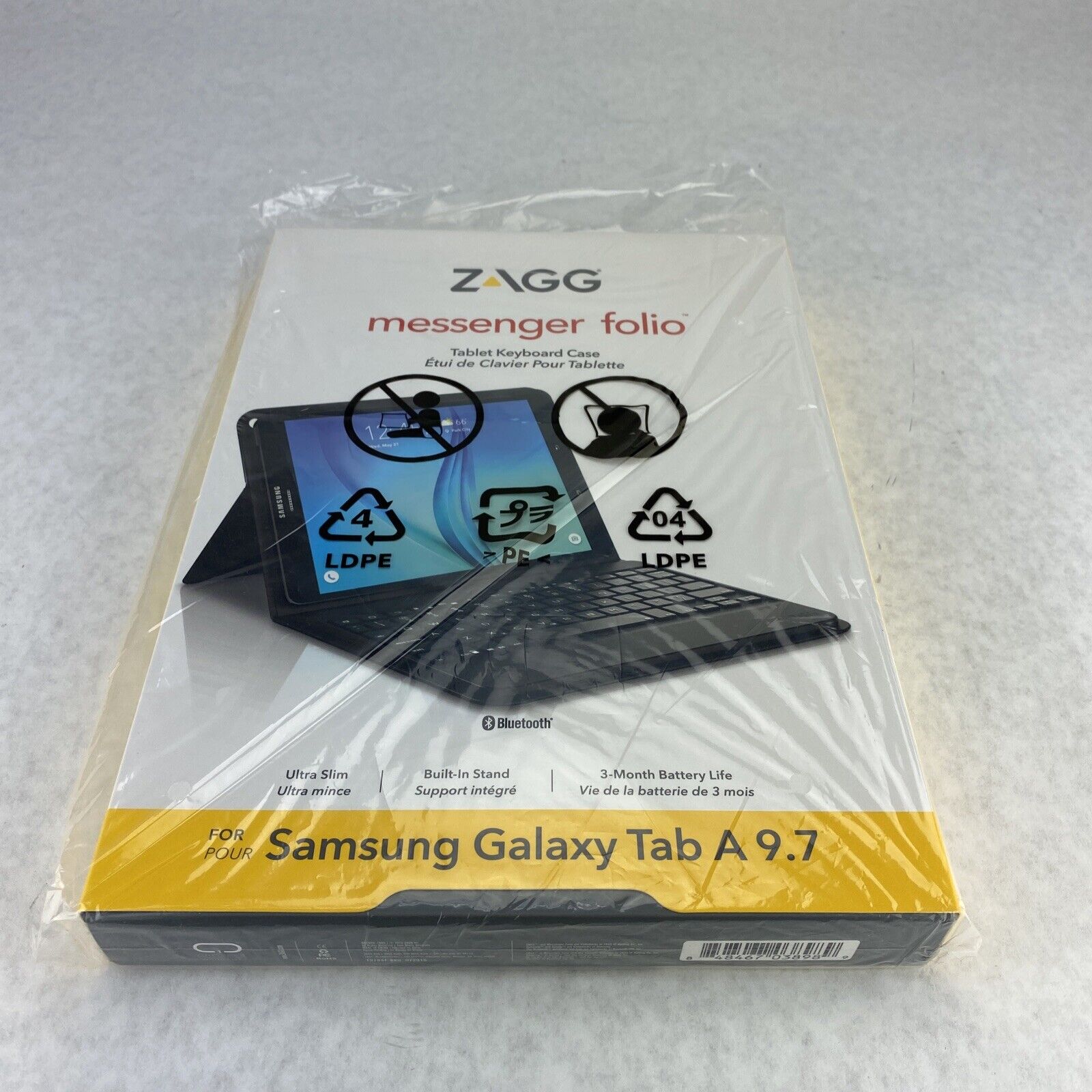 ZAGG Messenger Folio Case and Bluetooth Keyboard for Samsung Galaxy Tab A 9.7