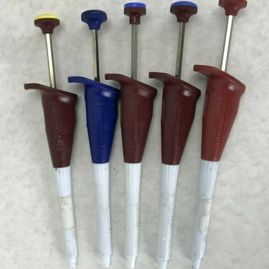 Lot of 5 Gilson Microman Pipet Pipette M25 M50 M250