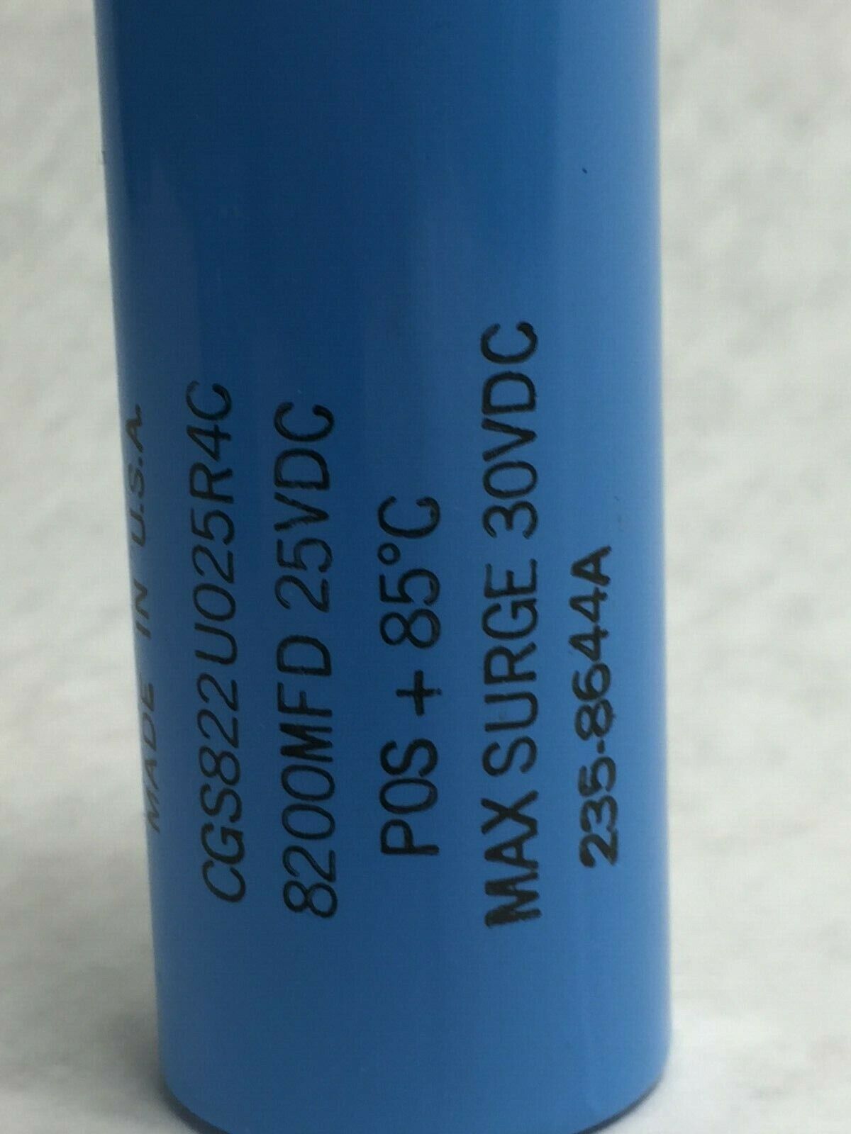 Mallory CGS822U025R4C 8200MFD 25VDC capacitor