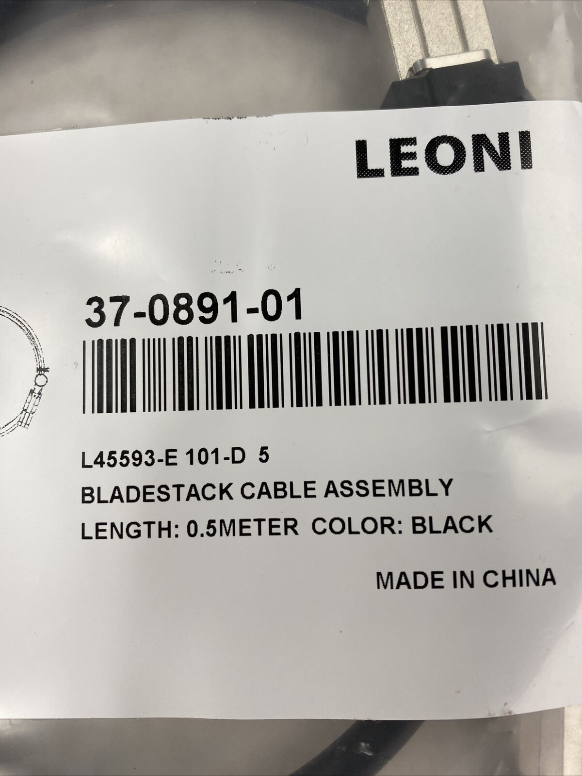 Leoni 37-0891-01 CAB-STK-E-0.5M C2960S-STACK C2960X-STACK Flex Stack Cable