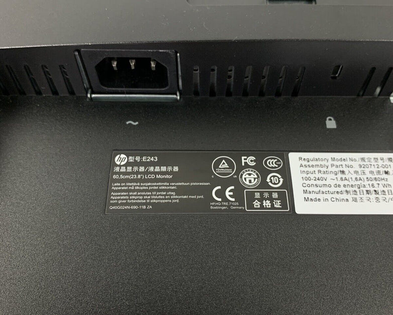 HP LED Monitor HSTND-9581-A 23.8' Tested