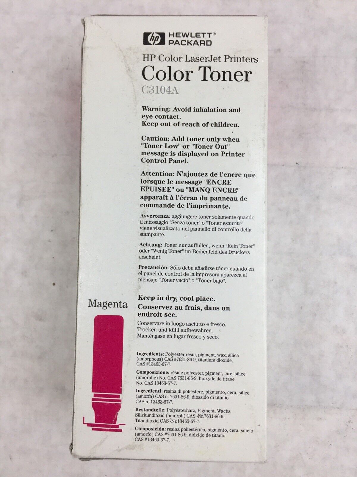 HP Color LaserJet Printers Color Toner C3104A Magenta Color LaserJet 5(M)