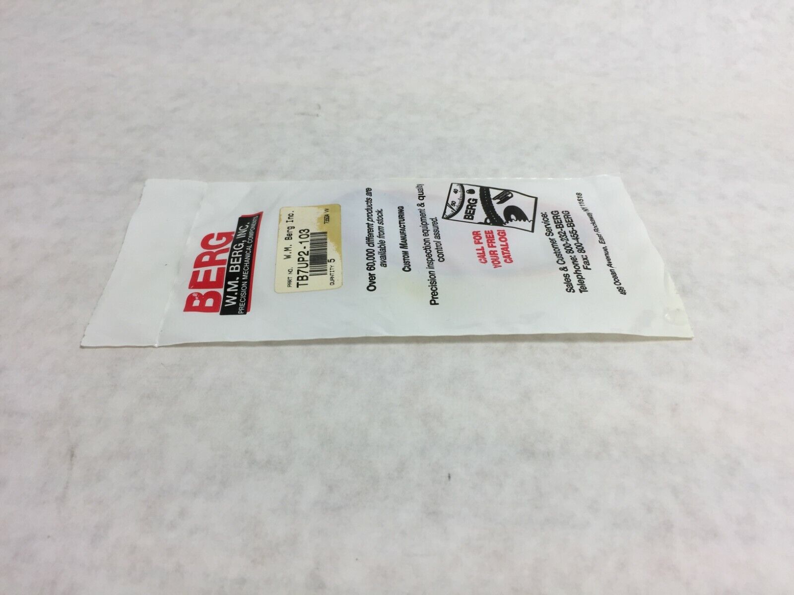 W.M. Berg O-Ring TB7UP2-103  Factory Sealed Package of 5  NOS