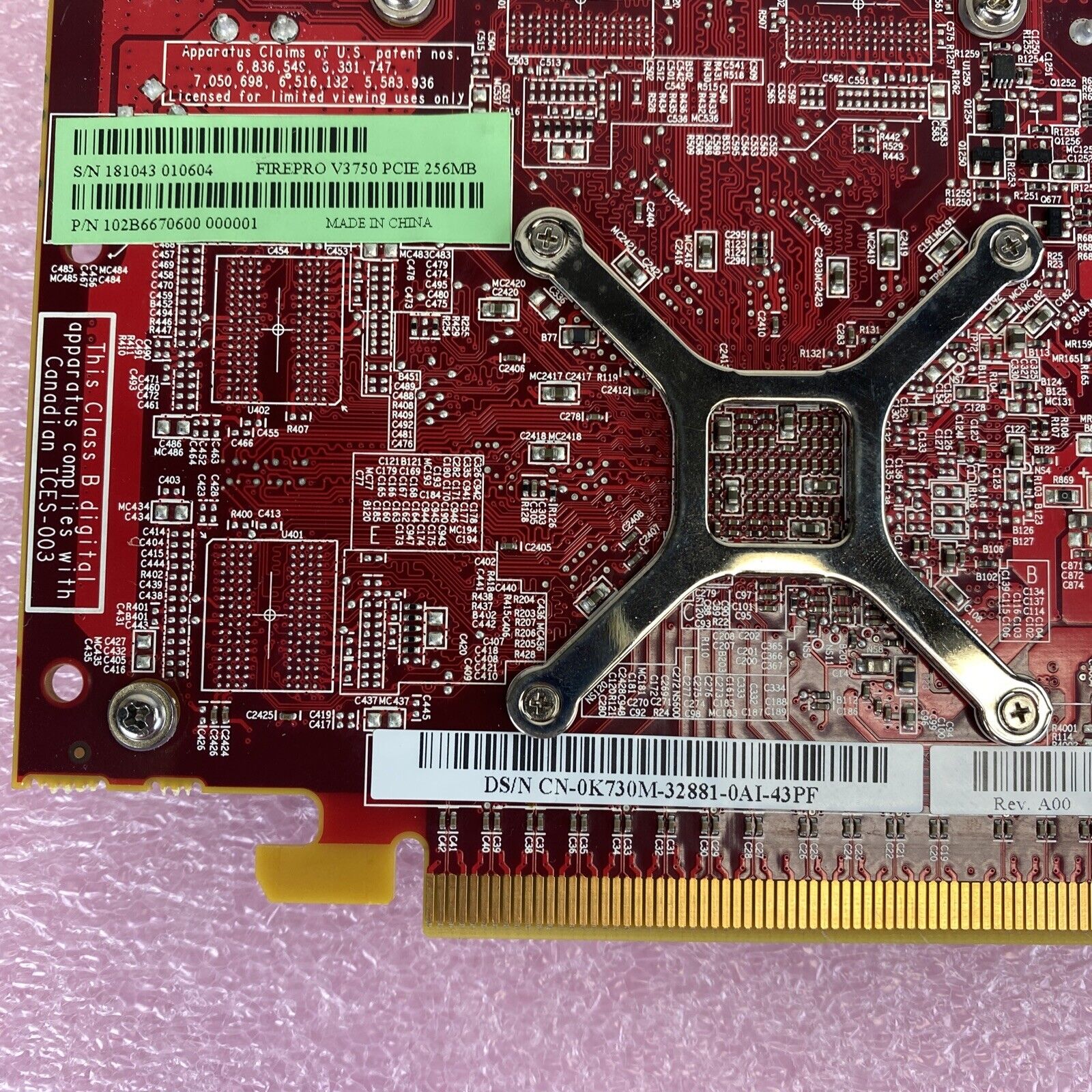 AMD ATI FirePro V3750 256MB DVI video graphics card with (2) DisplayPorts