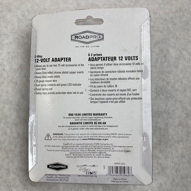 ROADPRO RPPS-223 Power Adapter 2 Outlet 12V NOS
