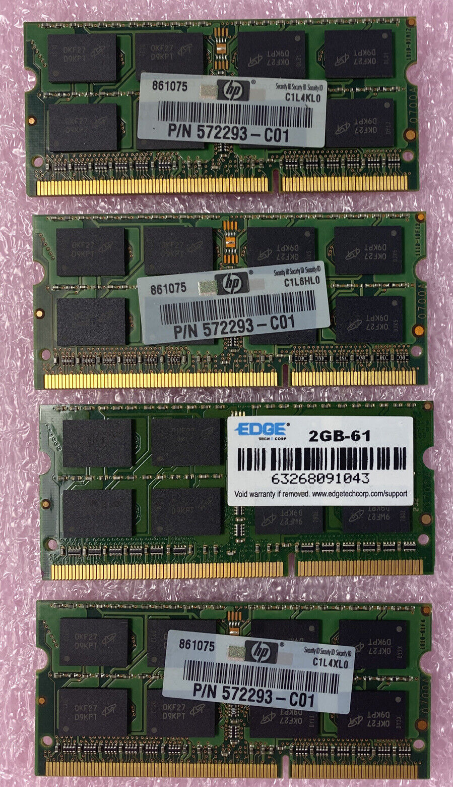 Lot( 4 ) 2GB Micron MT16JSF25664HZ-1G4F1 PC3-10600S DDR3 SO-DIMM 2Rx8 RAM