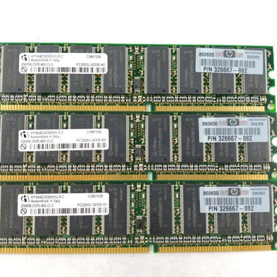 Lot of (3) Infineon HYD64D32300HU-5-C 256MB DDR 400 CL3 PC3200U-30330-A0