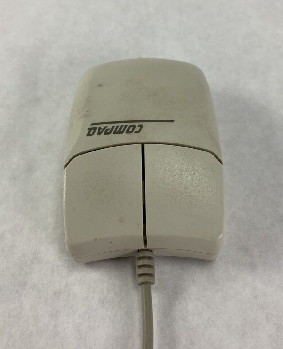 Vintage Compaq PS/2 Ball Mouse MUS2J Two Button Retro