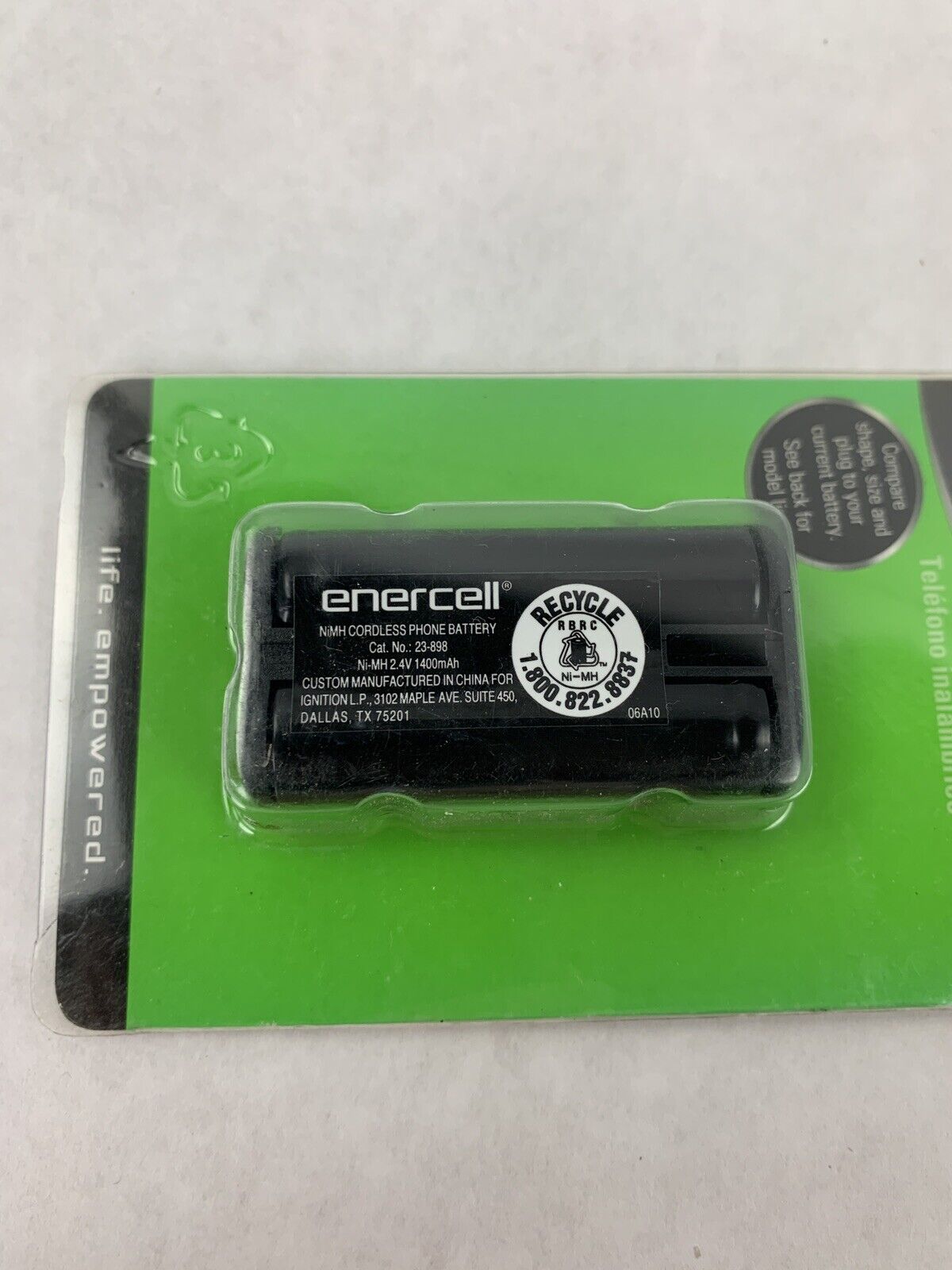 New Enercell Cordless Phone Battery 2.4V 1400 mAh 23-898