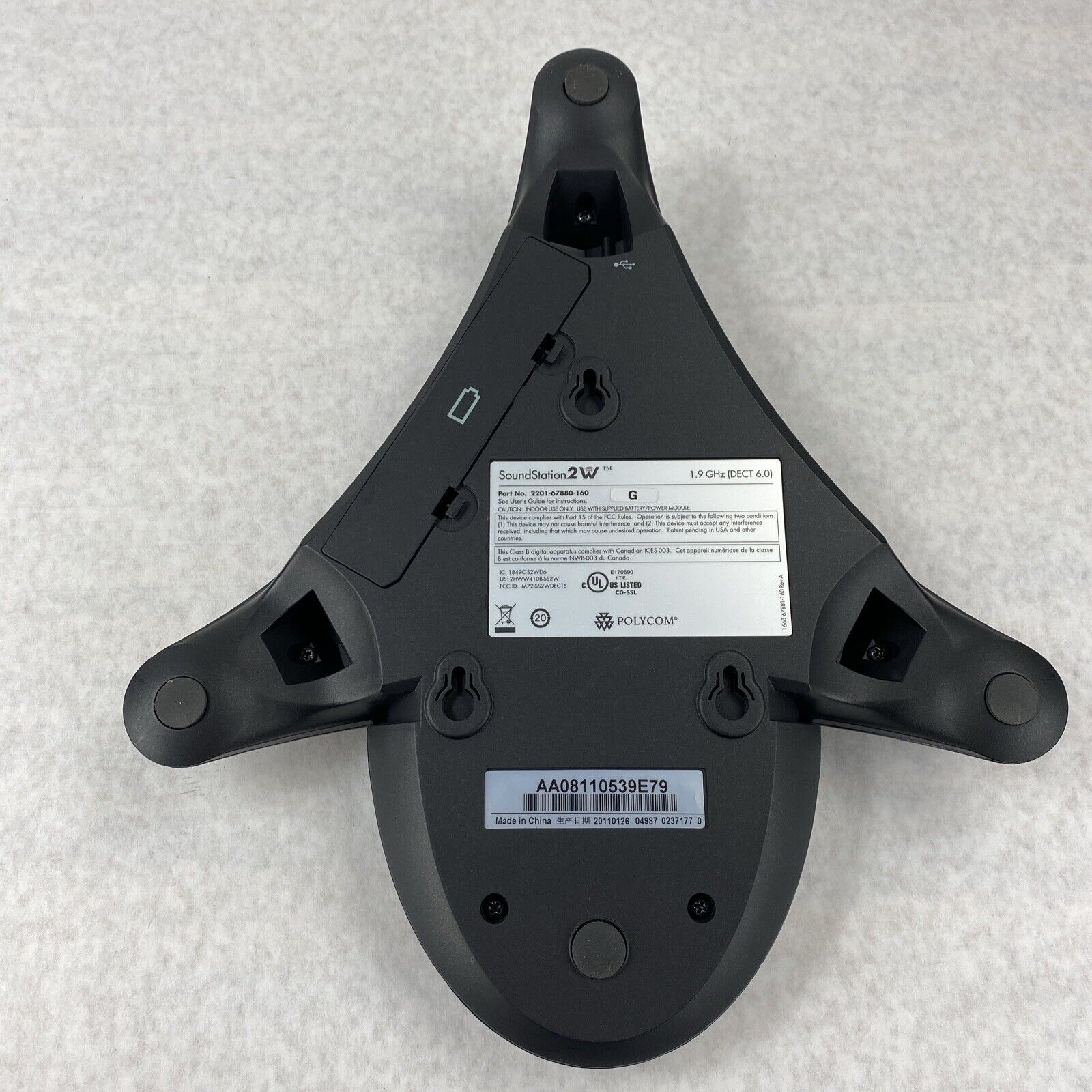 Lot of 2 Polycom SoundStation 2201-67880-160 2W 1.9GHz Speaker Conference Phone