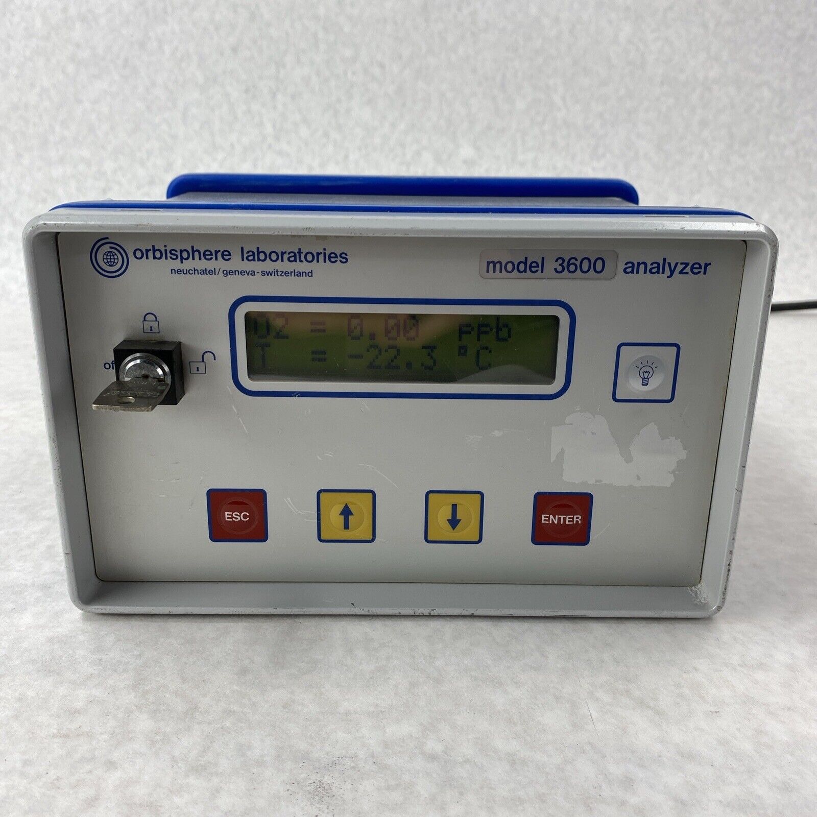 Orbisphere Laboratories Model 3600 Analyzer w/ Key and Power Adapter