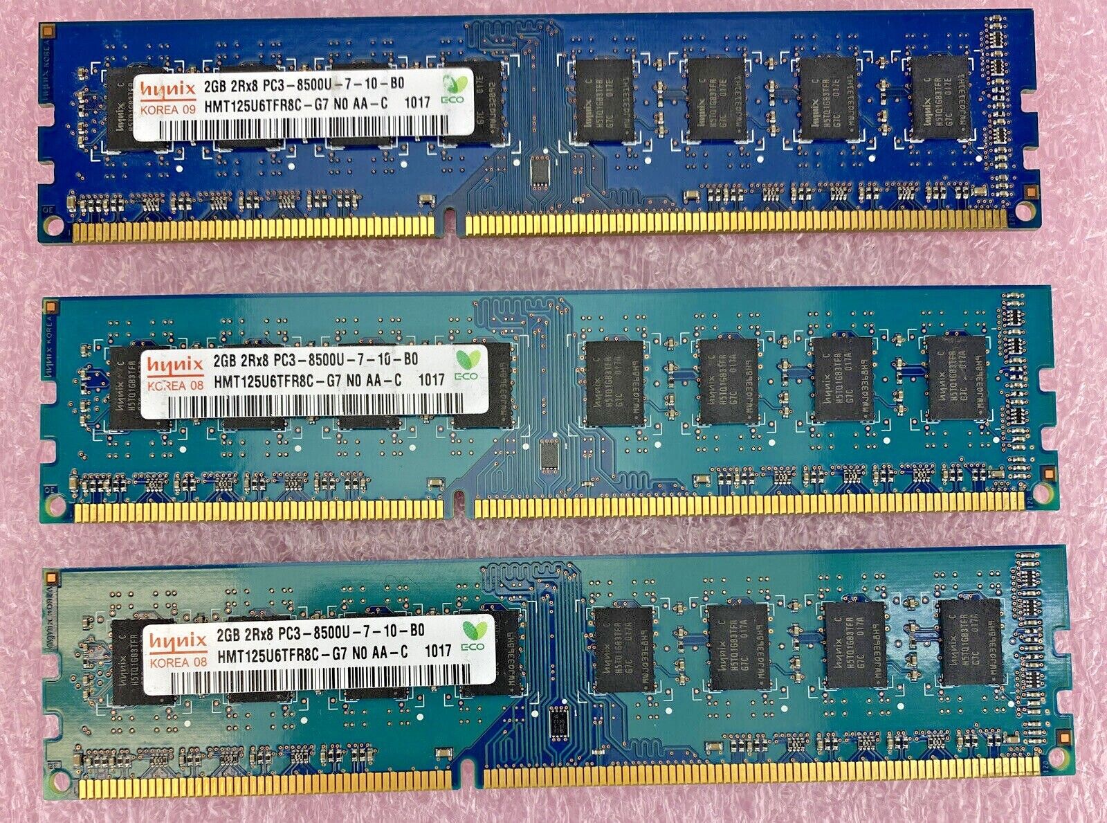 3x 2GB Hynix HMT125U6TFR8C-G7 PC3-8500U 2Rx8 1066Mhz CL7 1.5V Non-ECC DDR3 SDRAM