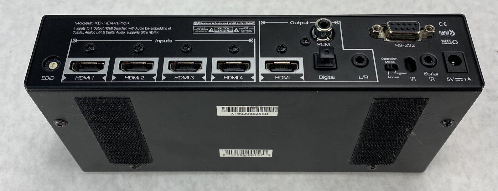 Key Digital KD-HD4x1ProK HDMI Switcher ONLY NO REMOTE NO POWER SUPPLY