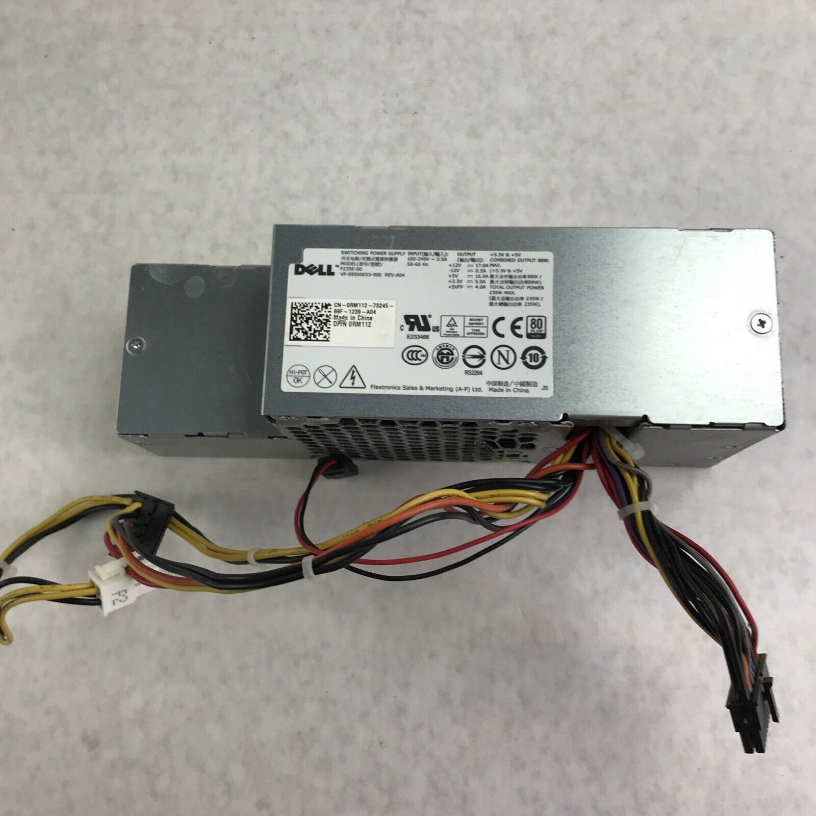 Dell RM112 60Hz 240V 3.5A 235W 24-Pin Switching Power Supply F235E-00