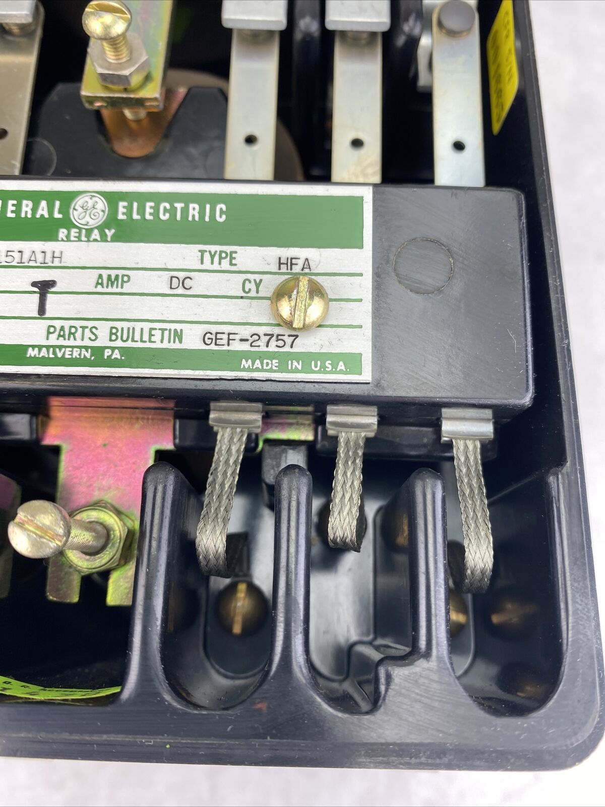 GE 12HFA151A1H Type HFA 250VDC 5.5x6x6" wall mount auxiliary relay