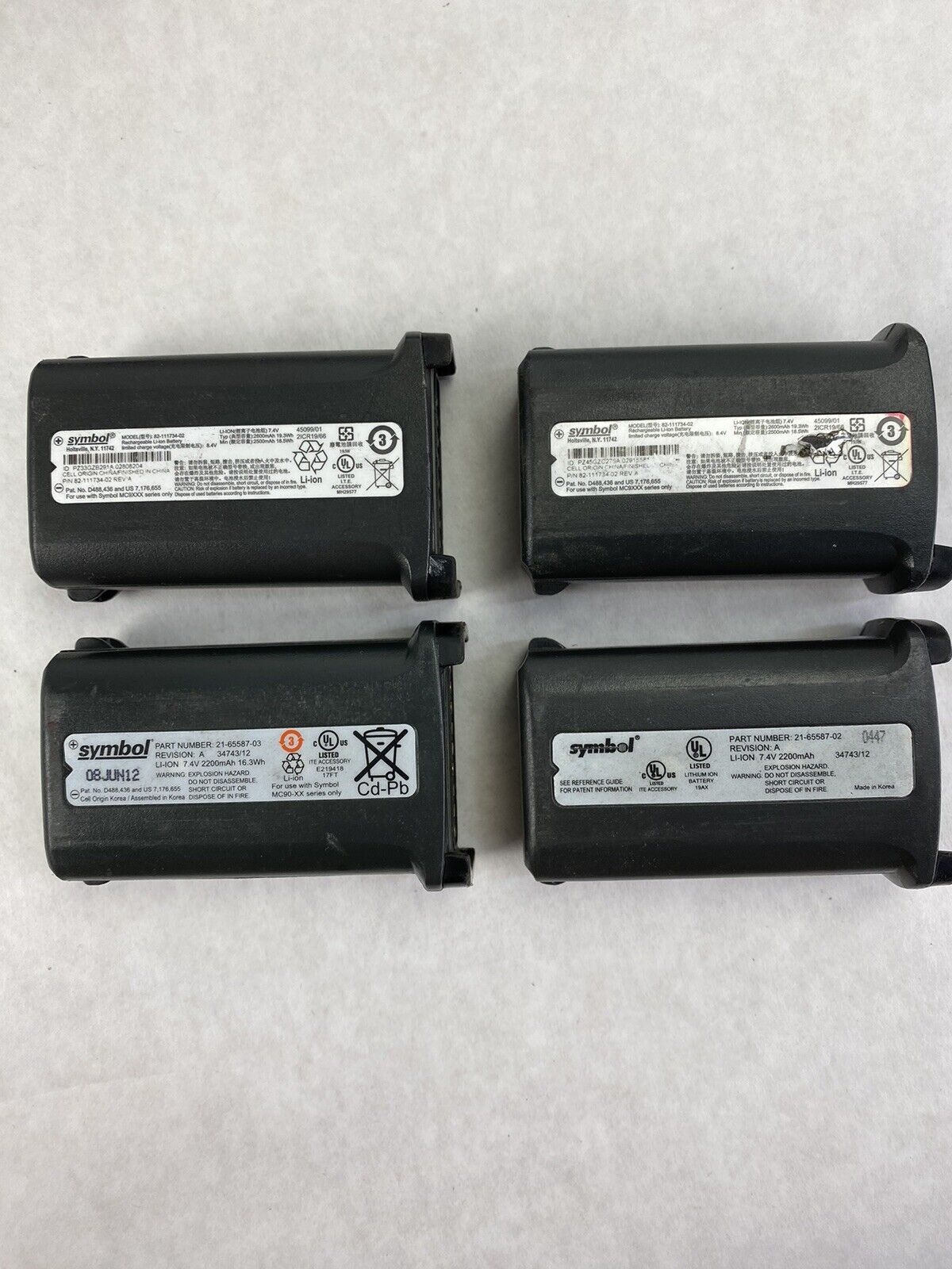 Symbol SAC9000-4000R 4-Bay Battery Charger MC9200 MC9190 MC9090 MC92N0 + 4 Batte
