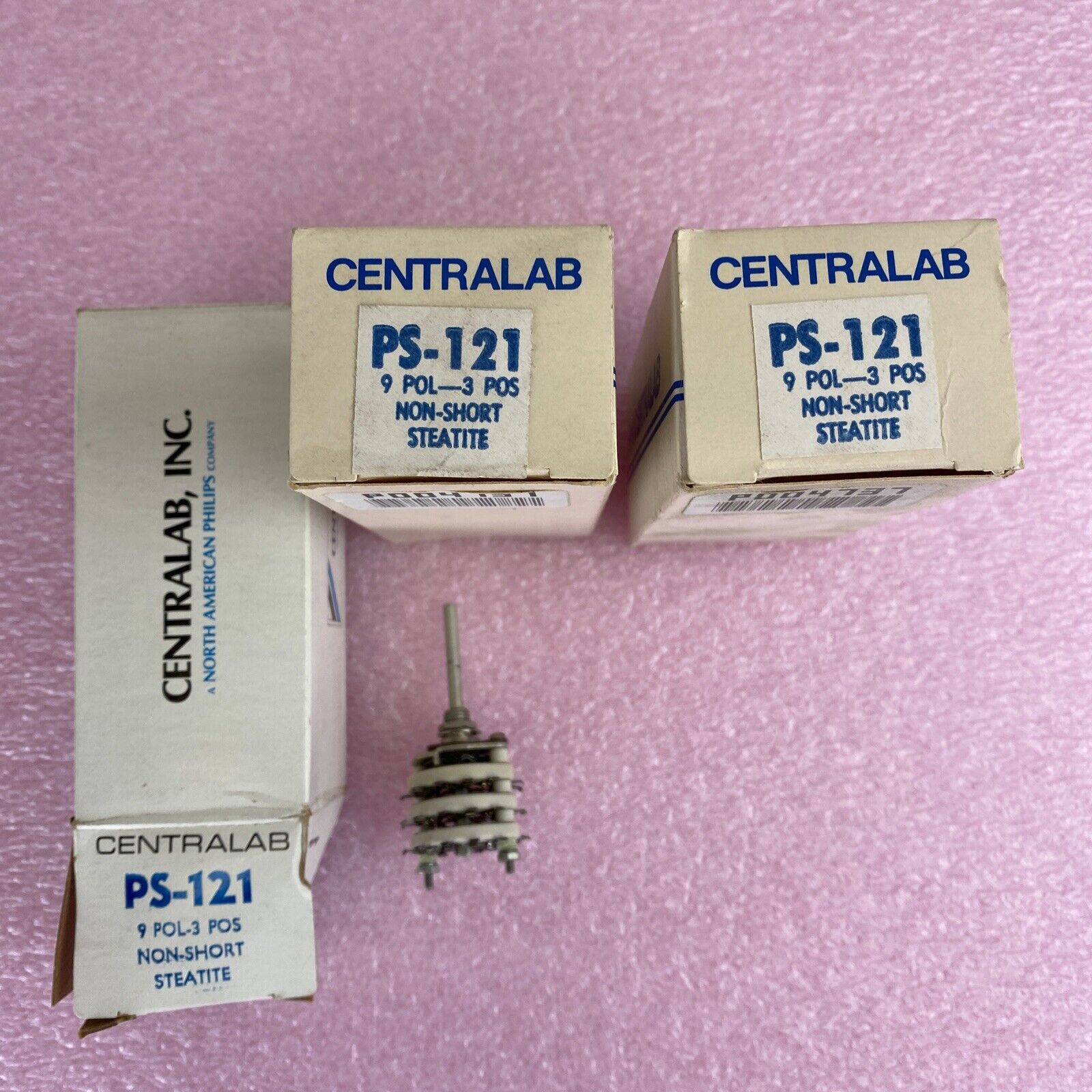 Centralab PS-121 9 pol 3 pos non-shorting Steatite switch Lot of 3