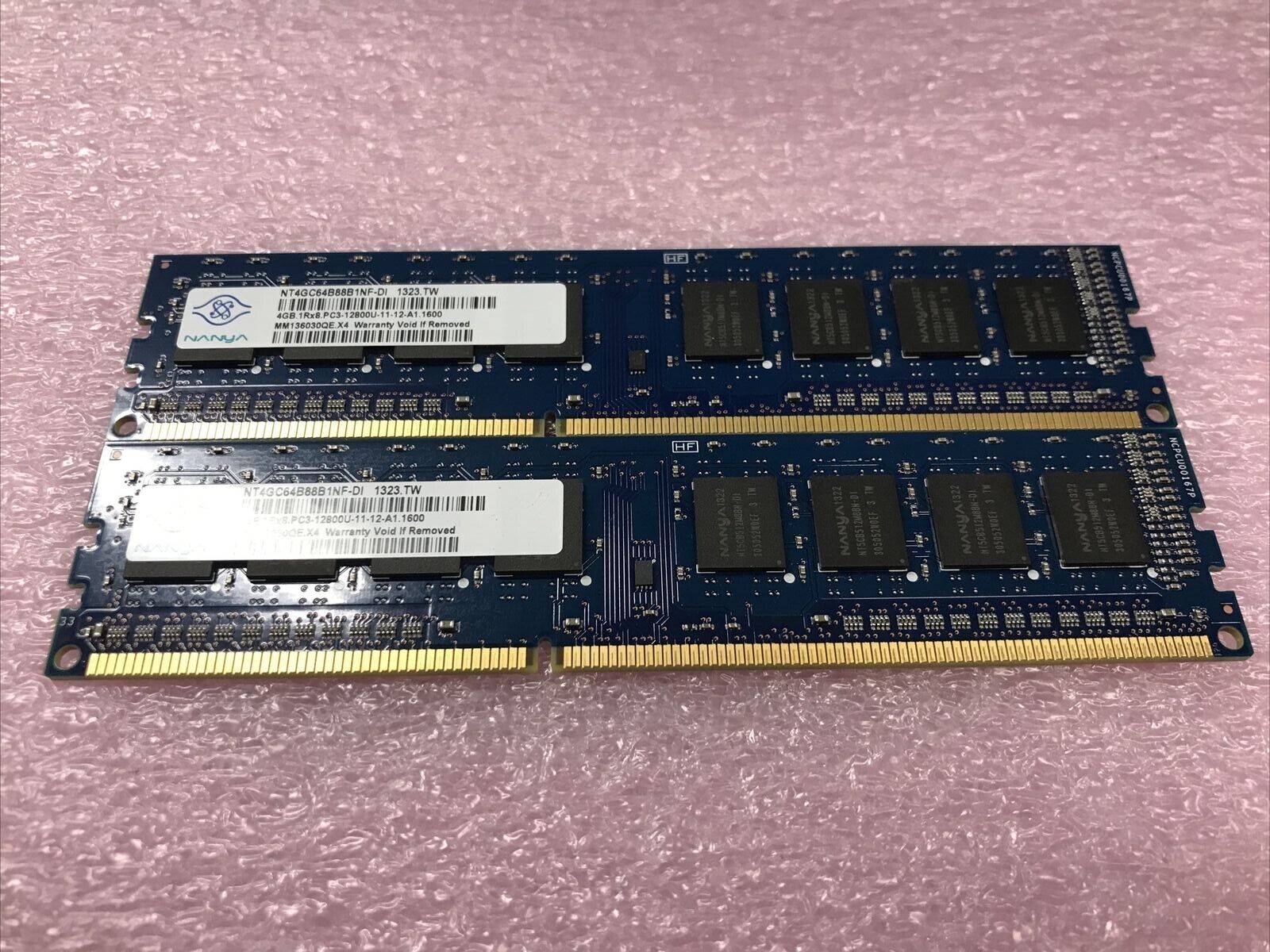 Nanya 8GB Kit 2x4GB 1Rx8 PC3-12800U-11-12-A1 Ram NT4GC64B88B1NF-D1