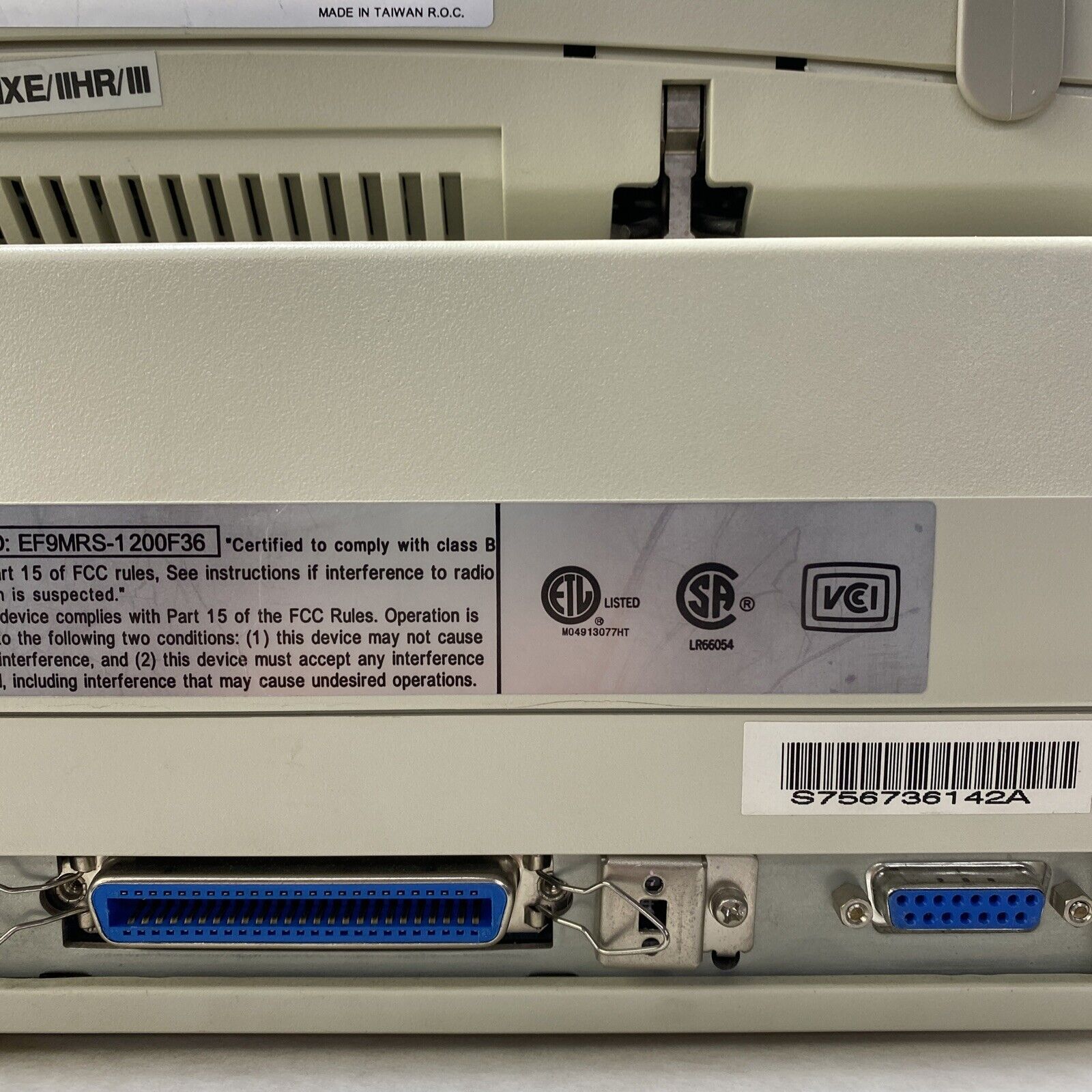 Microtek MRS-1200F36 ScanMaker III Flatbed Scanner DB15 Parallel Port UNTESTED