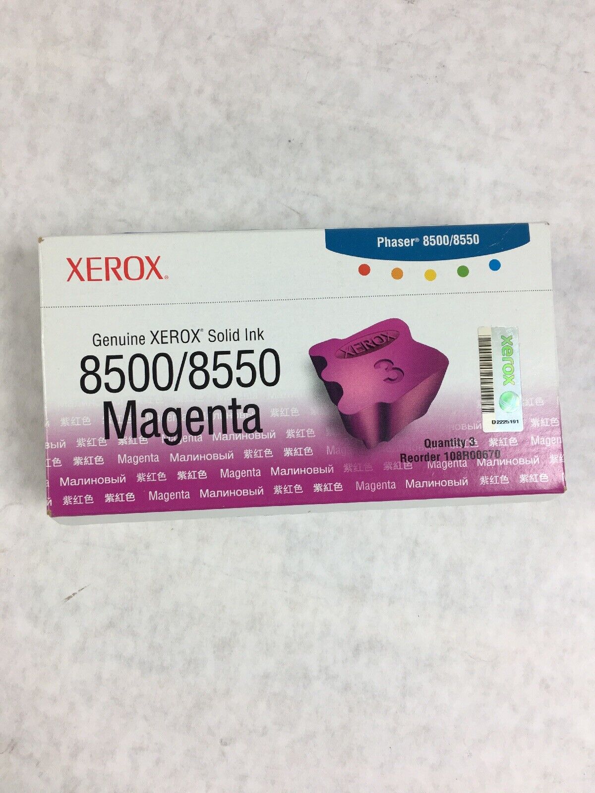 Genuine XEROX Phaser 8500 / 8550 108R00670 Magenta Solid Ink NIB