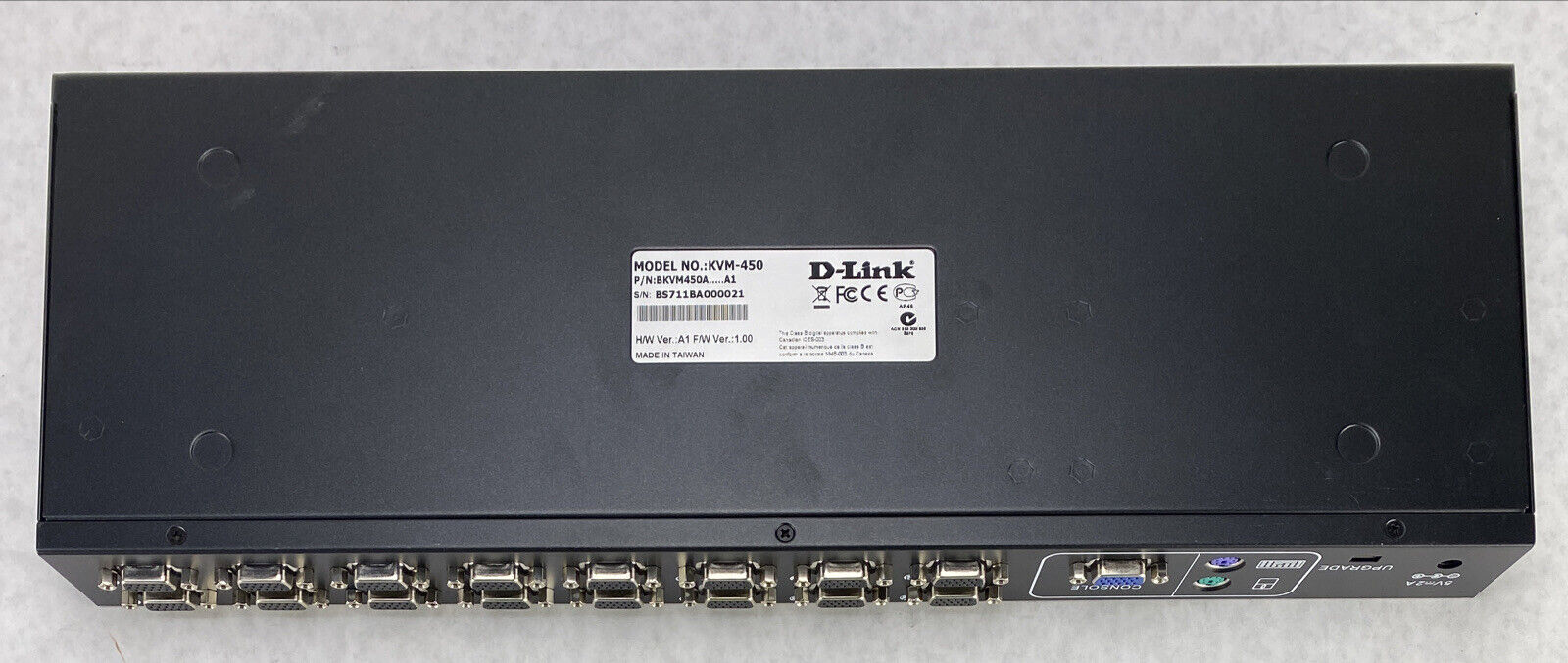 D-Link KVM-450 16 Port KVM Switch PS/2 Stackable NOS