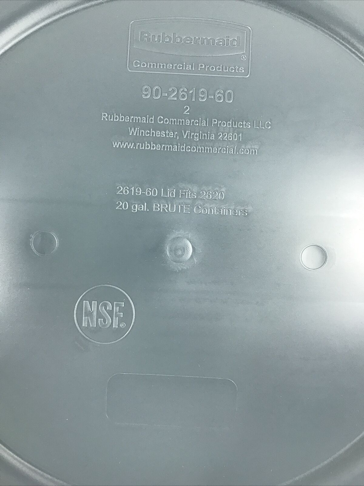 Rubbermaid 2619-60 Lid for 2620 BRUTE 20 Gal Container - Gray